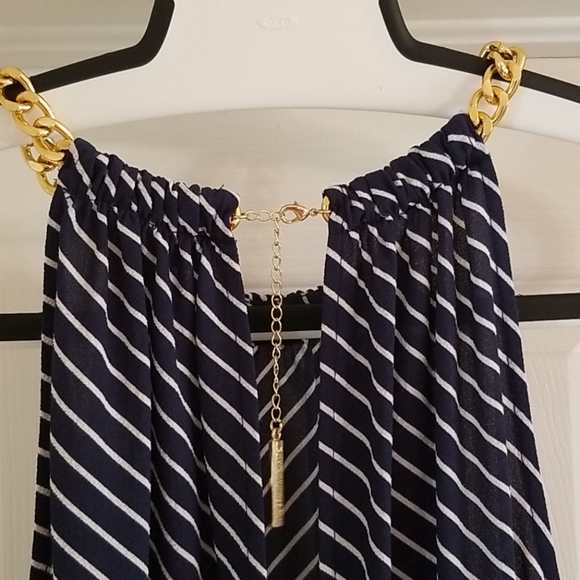 Michael Kors Chain Halter Striped Dress Large - Picture 6 of 11
